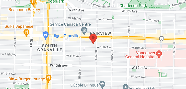 map of 1215 W 10TH AVENUE